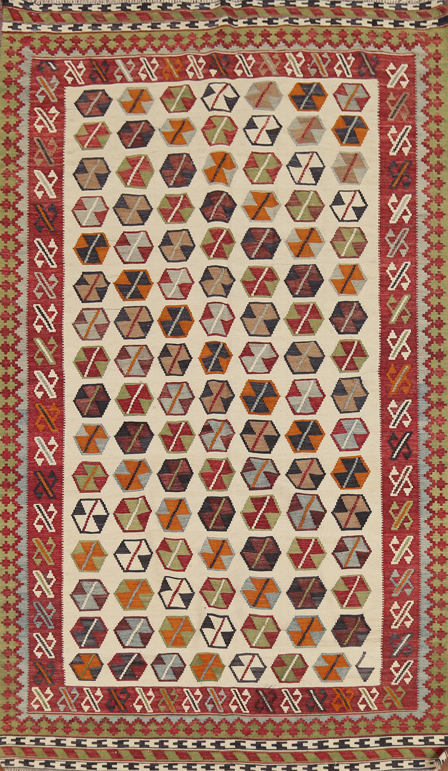 Vegetable Dye Kilim Qashqai Persian Area Rug 5x8