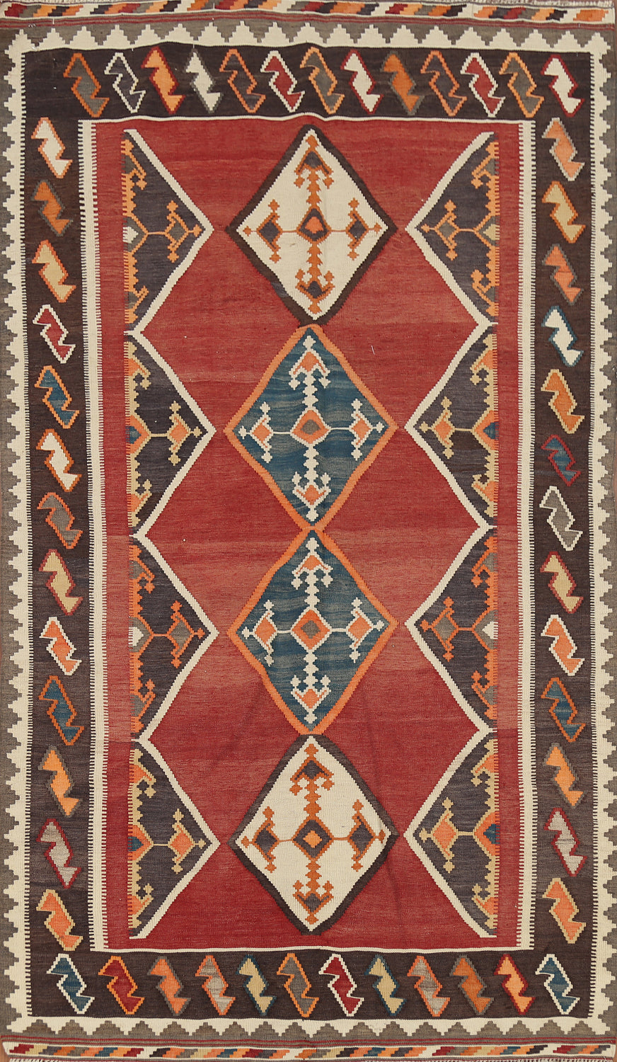 Vegetable Dye Kilim Qashqai Persian Area Rug 5x8