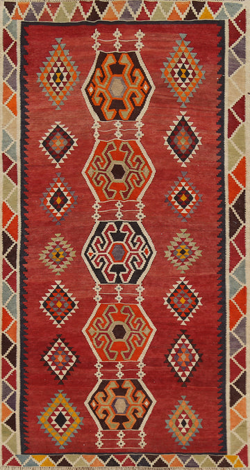 Vegetable Dye Kilim Qashqai Persian Rug 4x8