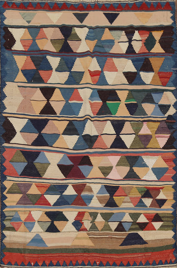 Vegetable Dye Kilim Qashqai Persian Rug 5x7