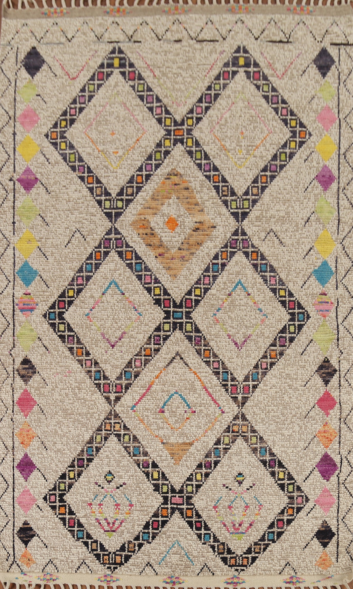 Geometric Wool Moroccan Oriental Area Rug 6x10