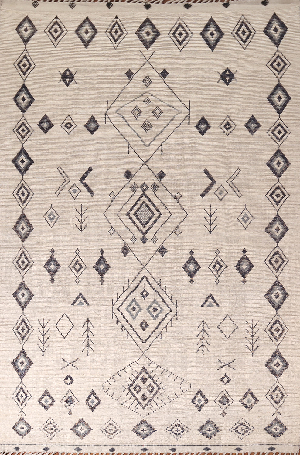 Ivory Wool Moroccan Living Room Area Rug 8x12