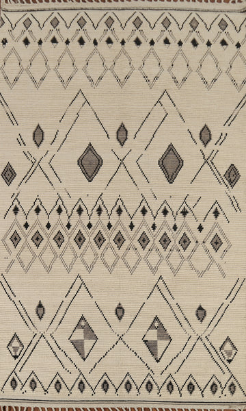 Geometric Wool Moroccan Oriental Area Rug 6x10