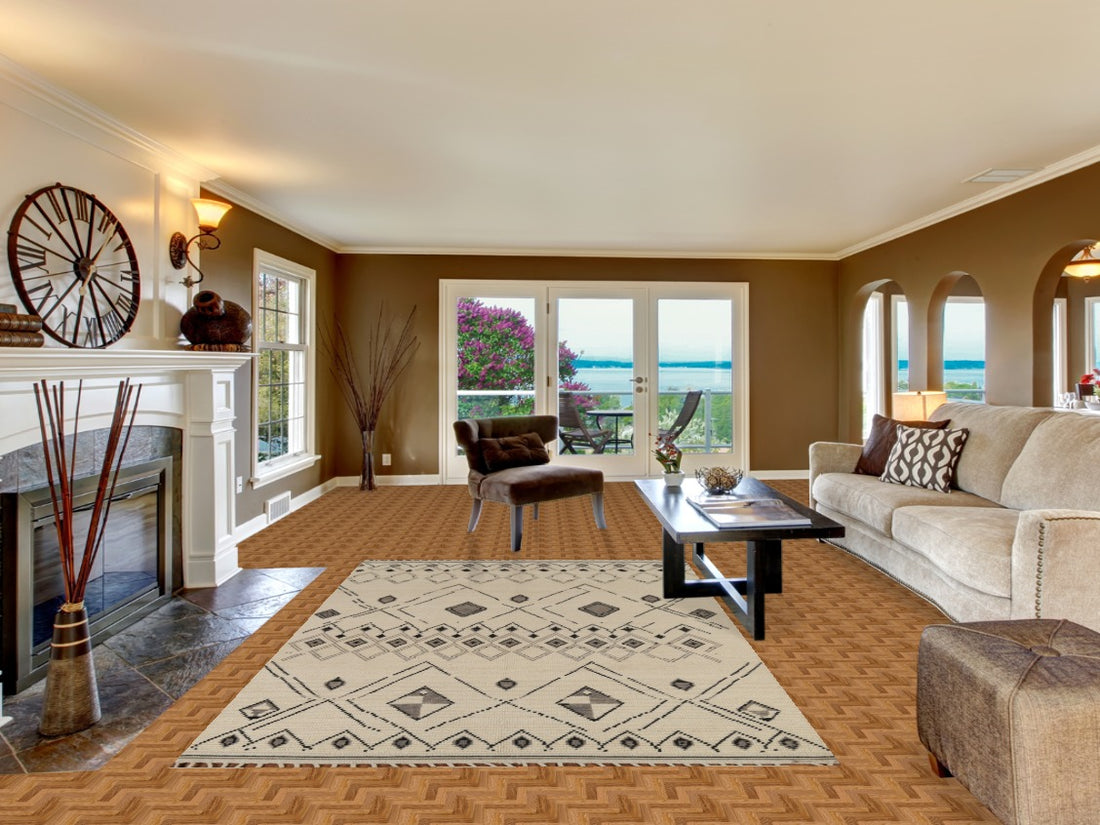 Geometric Wool Moroccan Oriental Area Rug 6x10