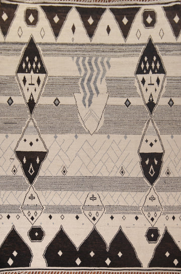Geometric Wool Moroccan Oriental Area Rug 9x13