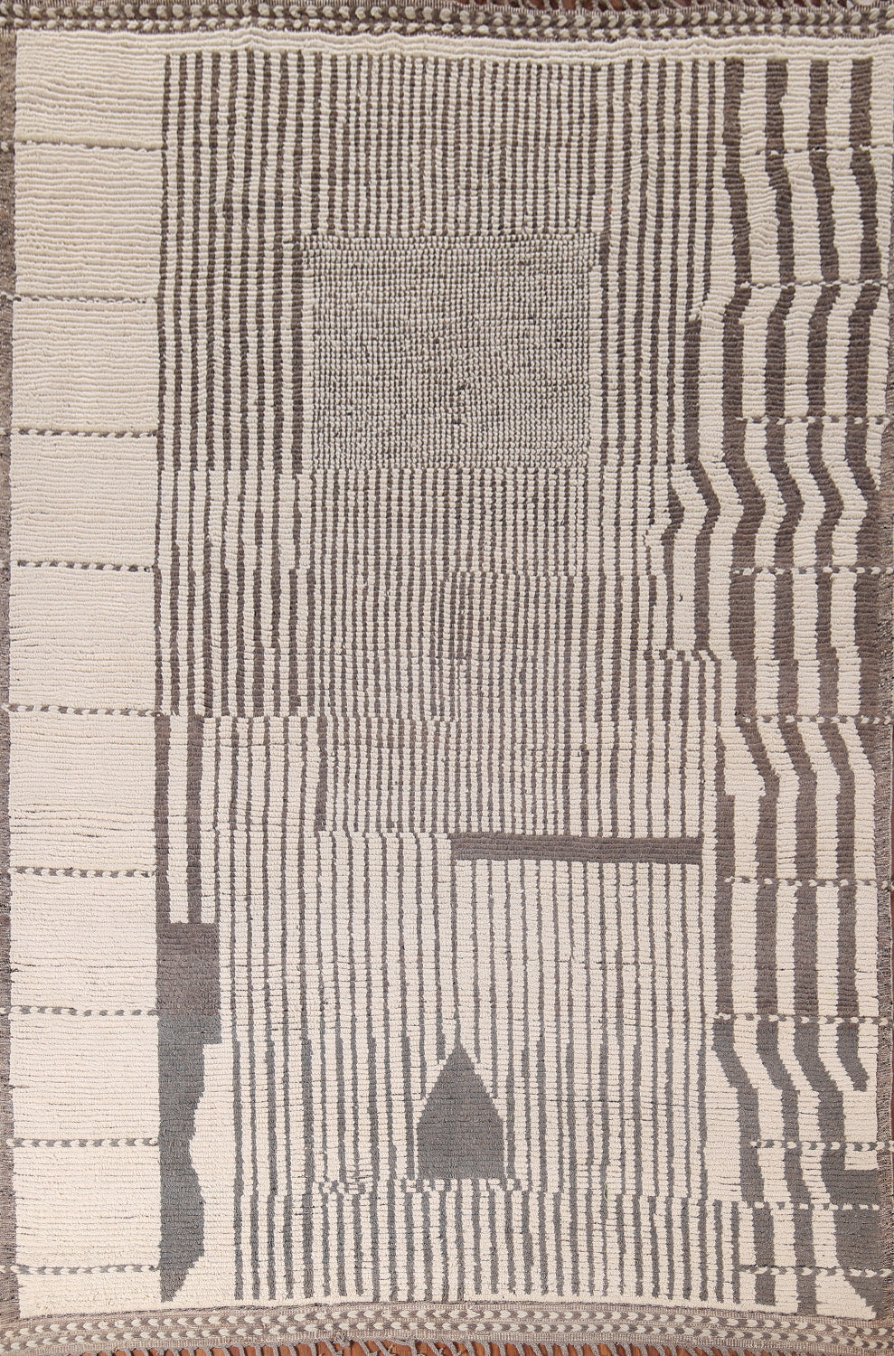 Striped Handmade Moroccan Oriental Area Rug 8x11