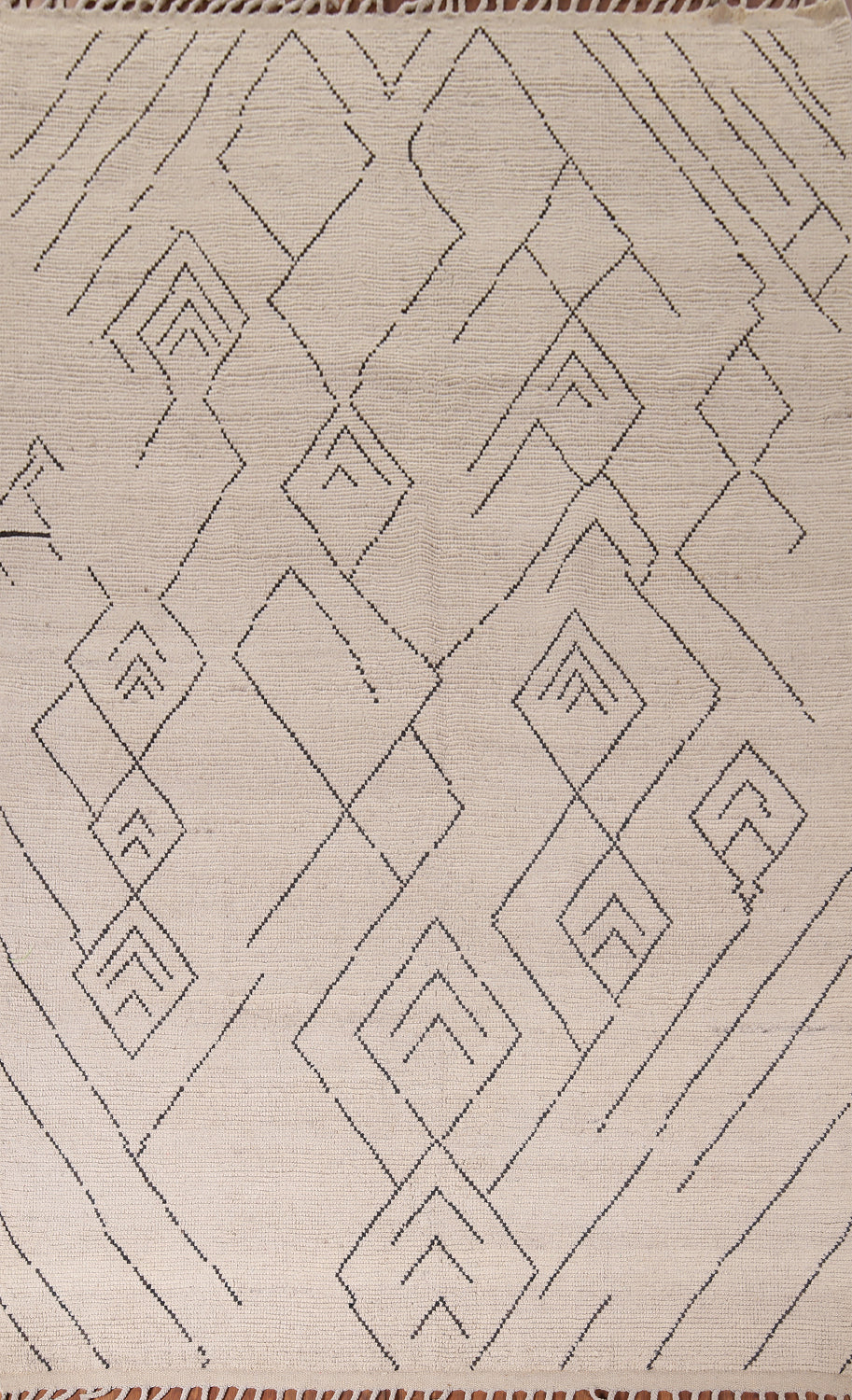 All-Over Ivory Moroccan Modern Area Rug 7x11