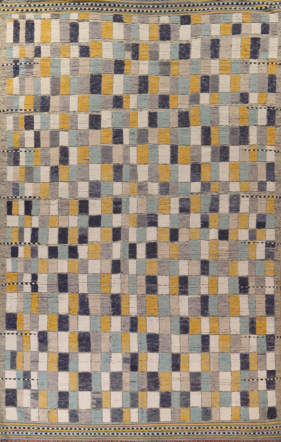 All-Over Checkered Moroccan Large Modern Rug 10x15