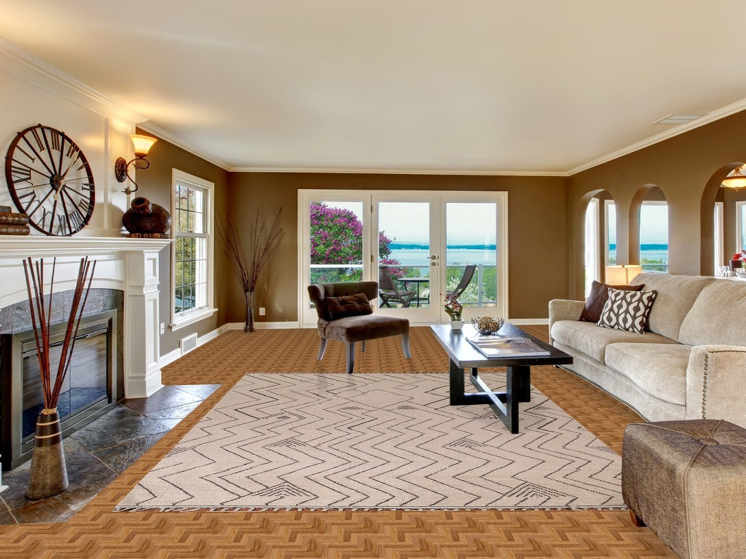 Earth Tone Wool Moroccan Modern Area Rug 8x11