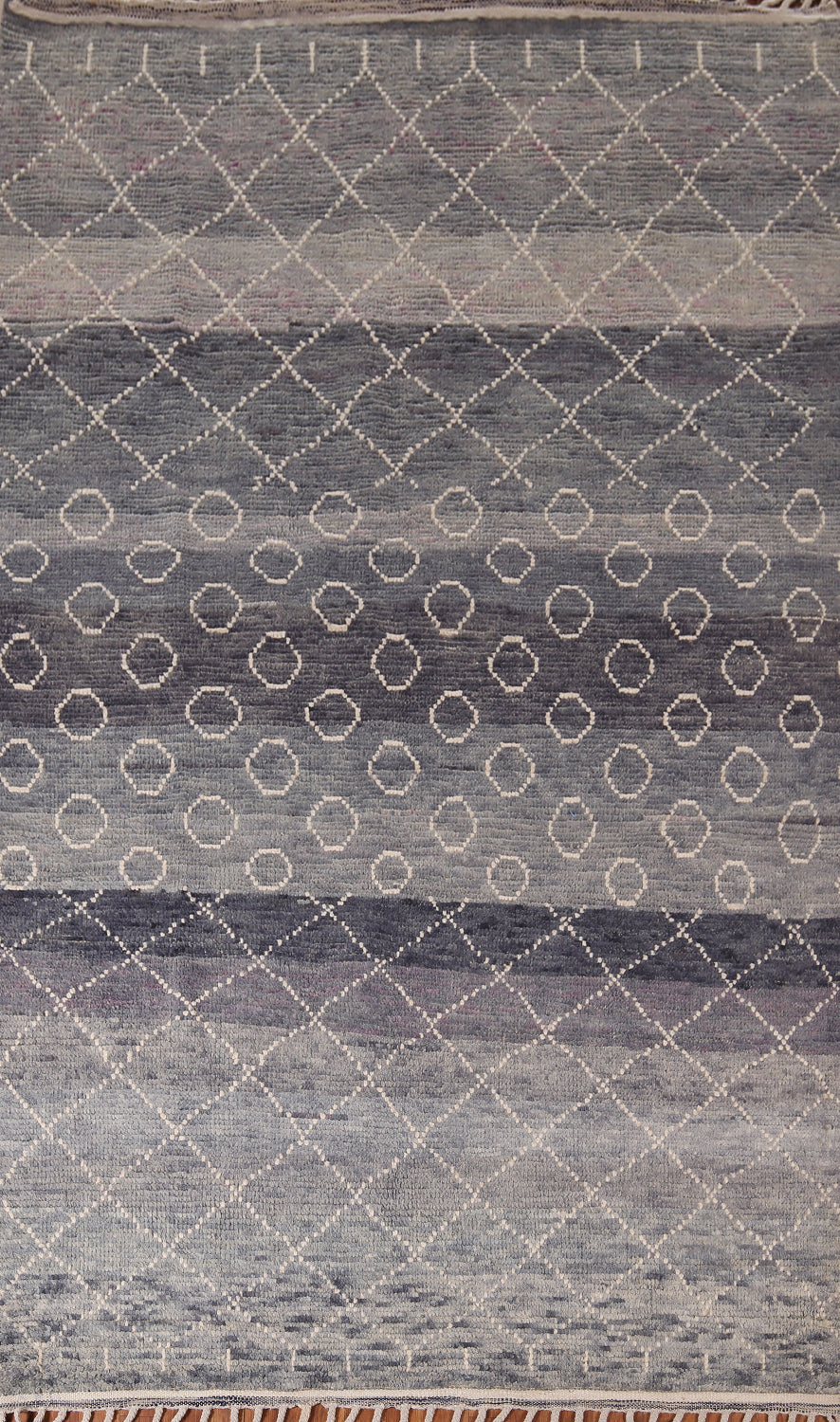 Grays & Blues Trellis Moroccan Oriental Area Rug 6x10