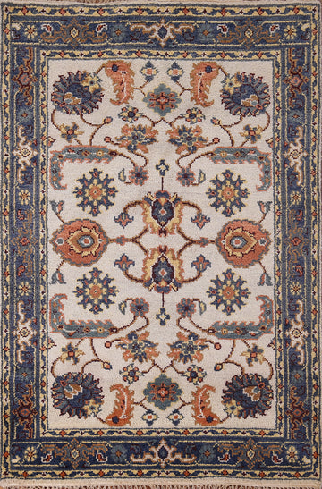 Handmade Oushak Indian Foyer Rug 4x6