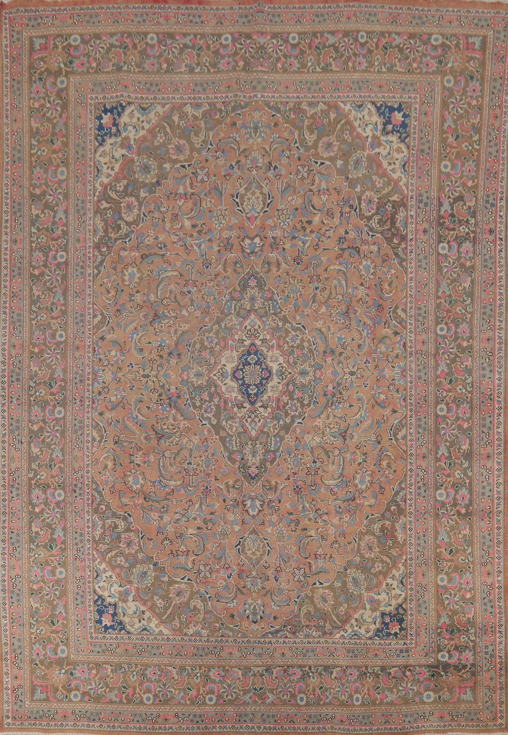 Traditional Floral Mashad Persian Area Rug 9x12