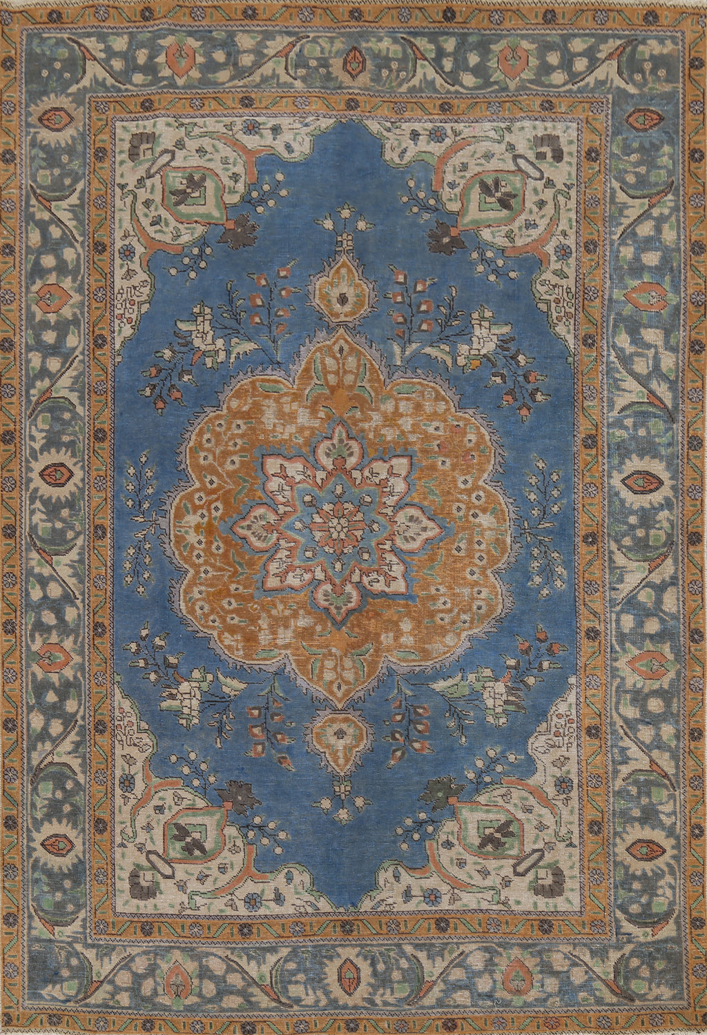 Blue Handmade Tabriz Persian Area Rug 6x9