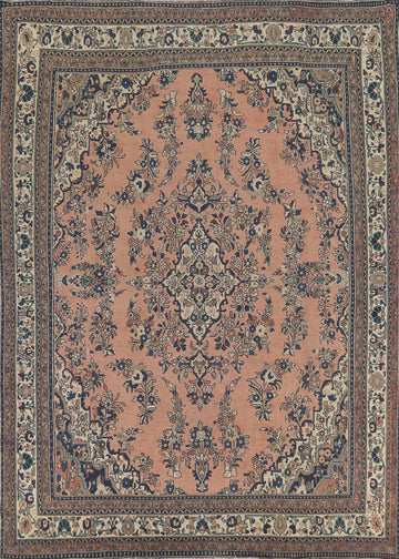 Light Pink Floral Hamedan Persian Area Rug 10x13