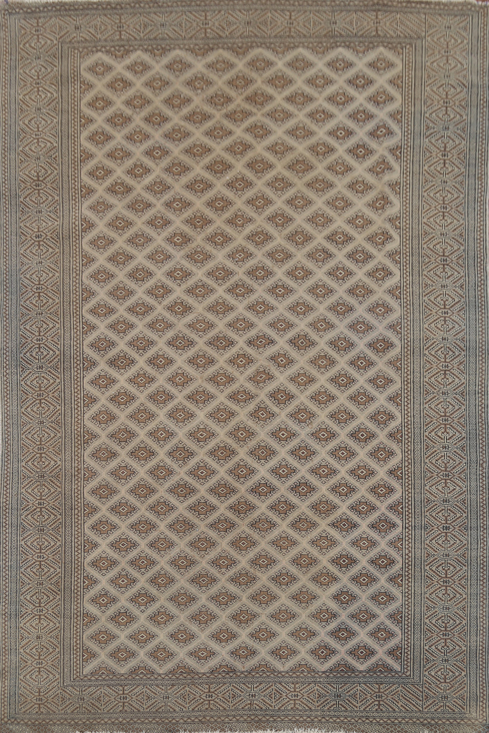 All-Over Geometric Turkoman Persian Area Rug 6x9