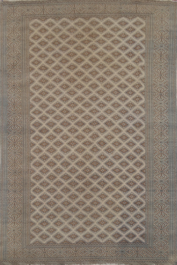 All-Over Geometric Turkoman Persian Area Rug 6x9