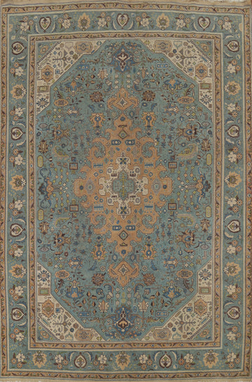 Vintage Geometric Tabriz Persian Area Rug 8x11