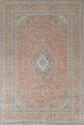Traditional Pink Mashad Persian Area Rug 8x12