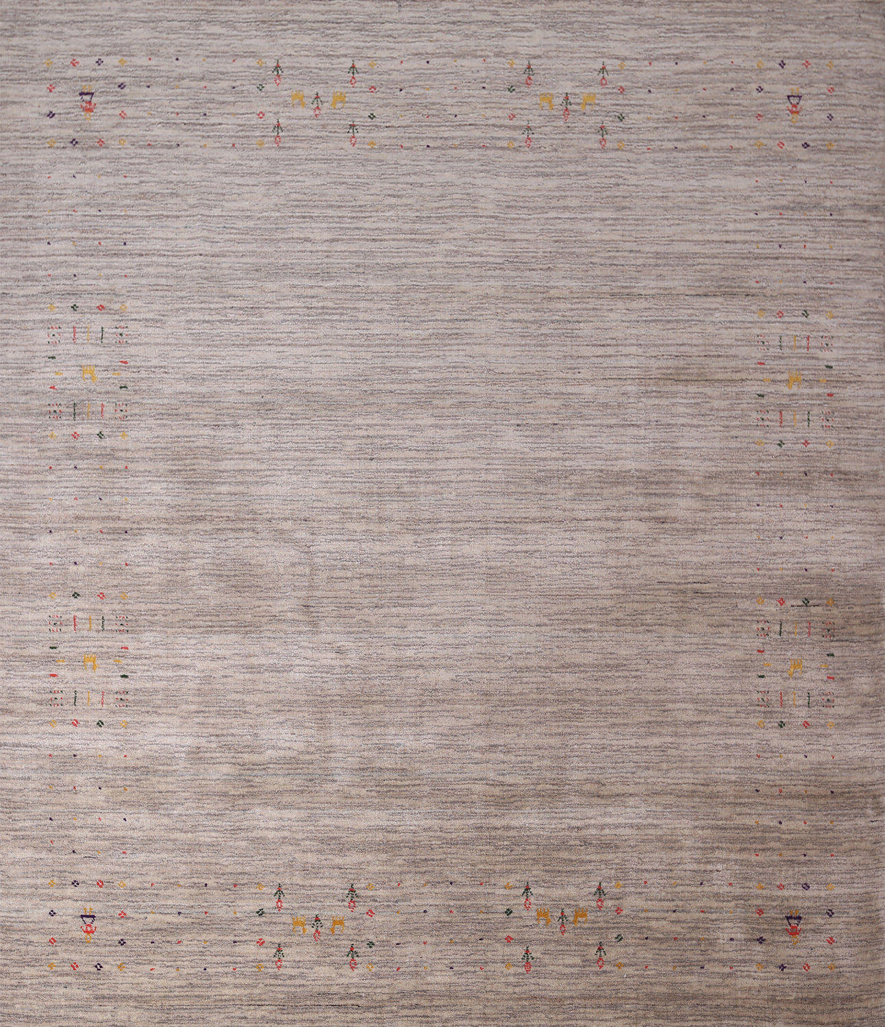 Striped Wool Gabbeh Square Oriental Rug 8x8