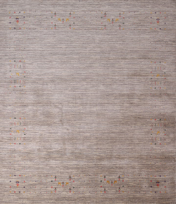 Striped Wool Gabbeh Square Oriental Rug 8x8