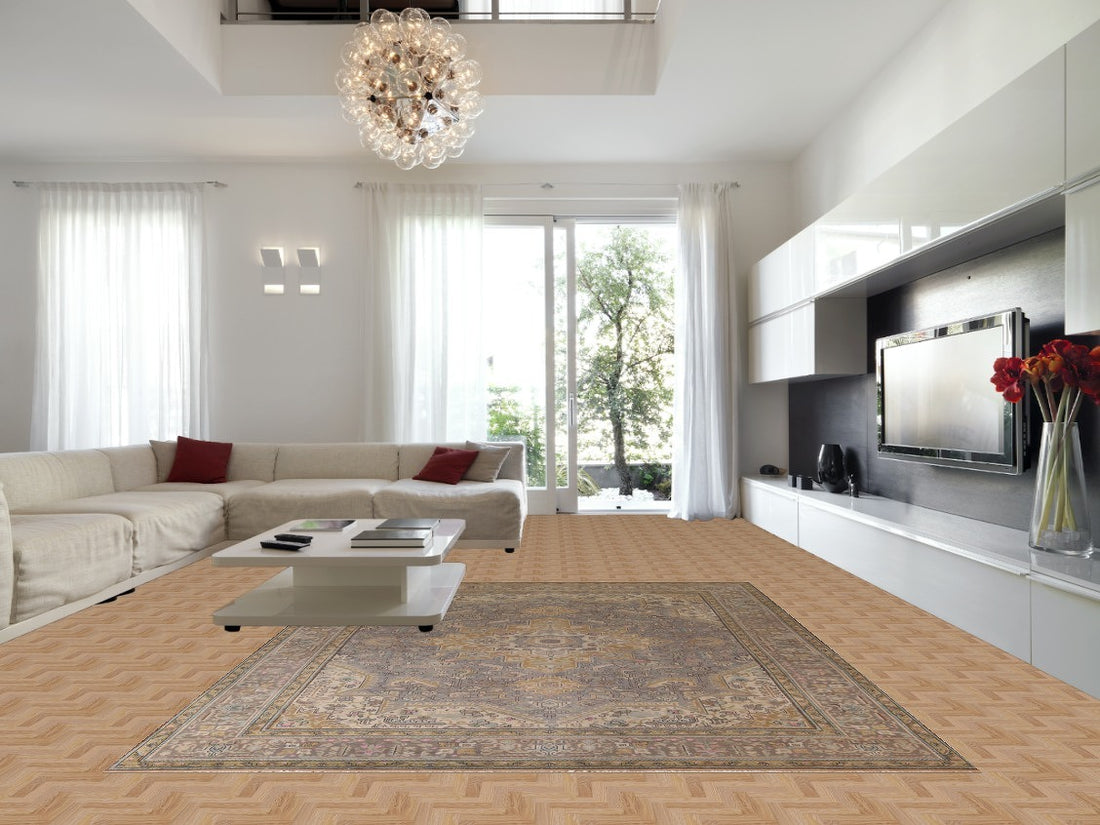 Handmade Gray Wool Tabriz Persian Area Rug 10x13
