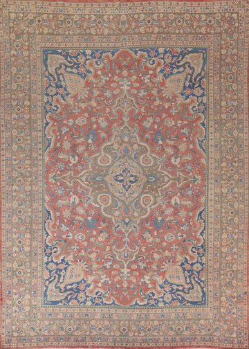 Vintage Wool Floral Mashad Persian Area Rug 10x13