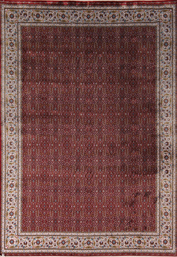 All-Over Floral Red Qum Traditional Area Rug 10x13