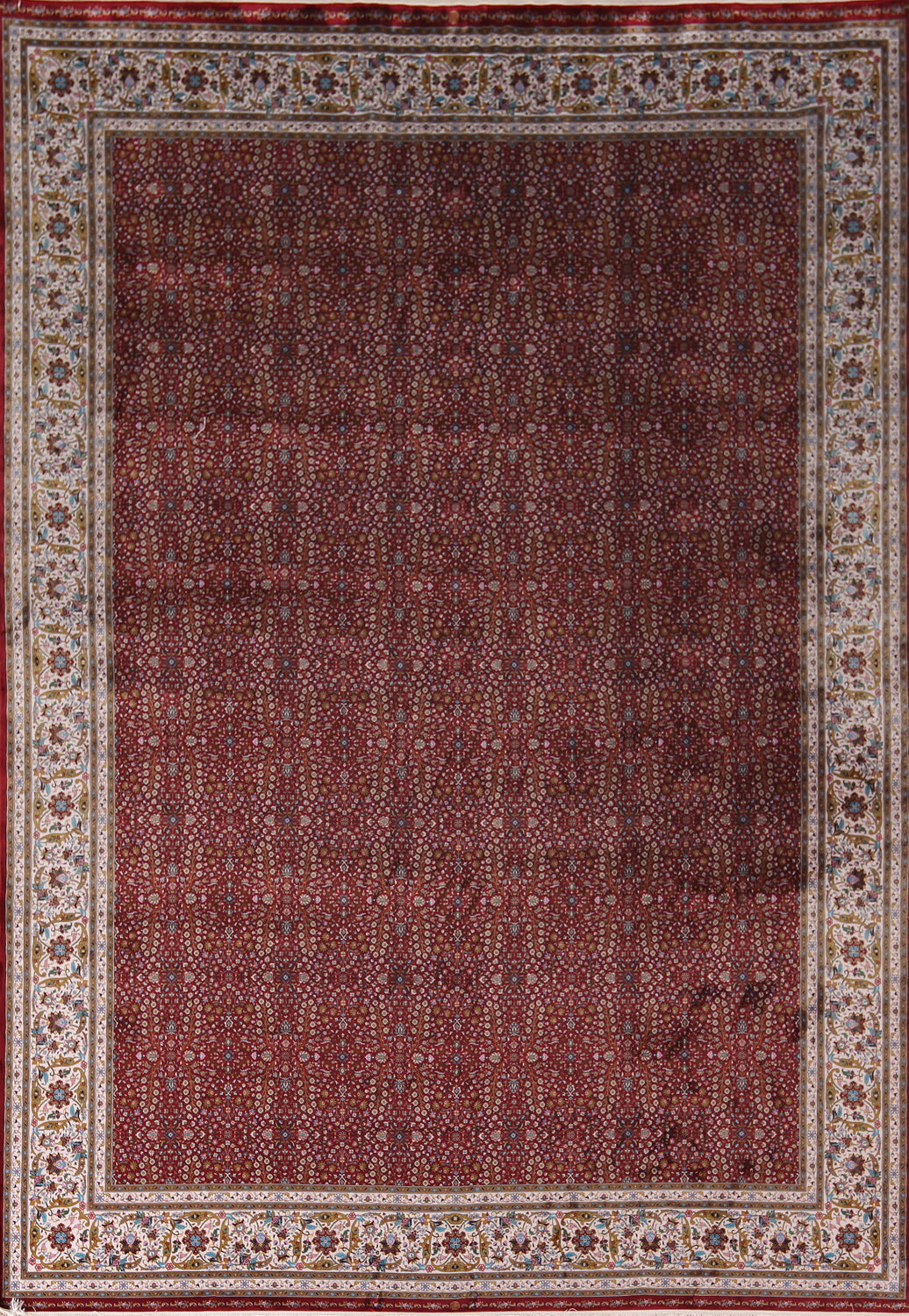 All-Over Floral Red Qum Traditional Area Rug 10x13
