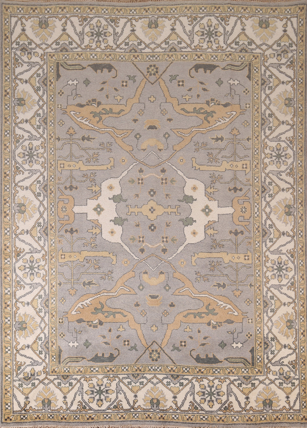 Handmade Gray Oushak Indian Area Rug 8x10