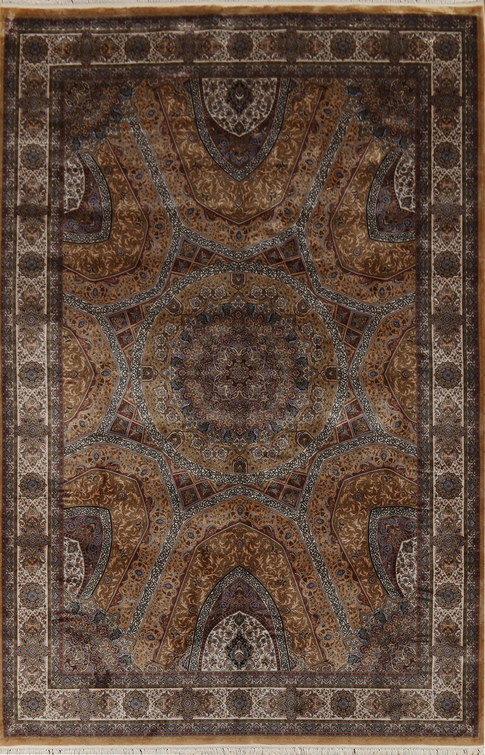 Victorian Style Qum Living Room Area Rug 7x10