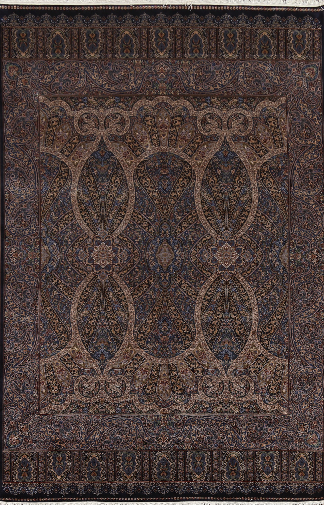 Victorian Style Blue Qum Traditional Area Rug 7x10