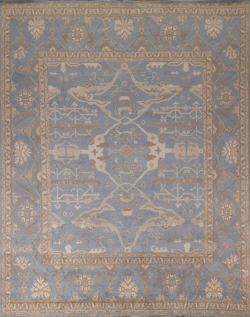 All-Over Floral Handmade Oushak Square Large Rug 12x12