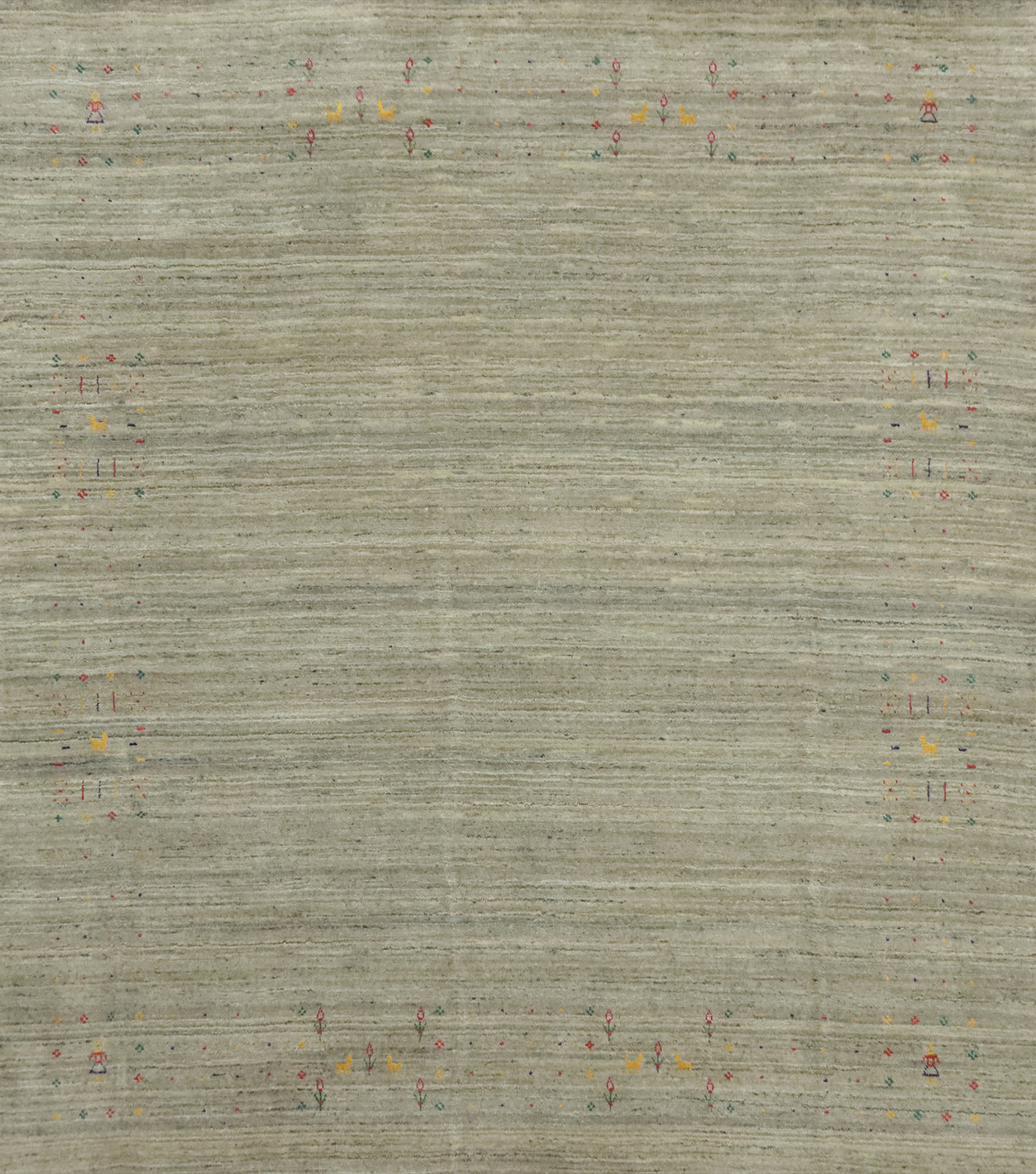 Tribal Gabbeh Square Indian Area Rug 8x8