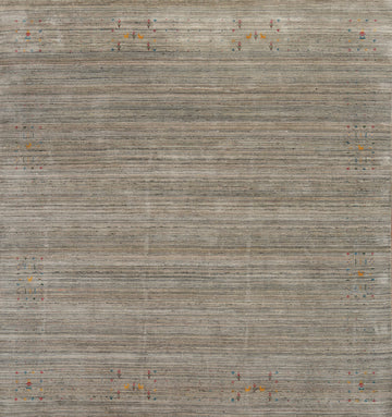 Handmade Wool Striped Gabbeh Square Area Rug 10x10