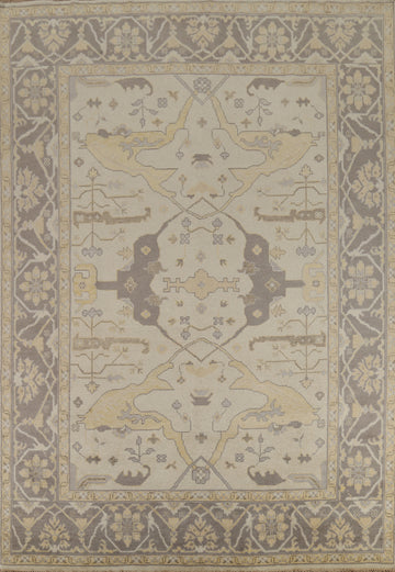 Earth Tone Wool Oushak Indian Area Rug 9x12