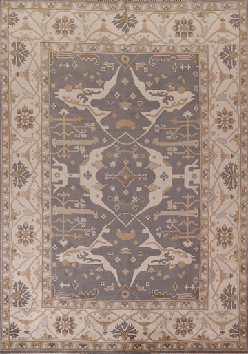 Handmade Gray Wool Oushak Indian Area Rug 9x12