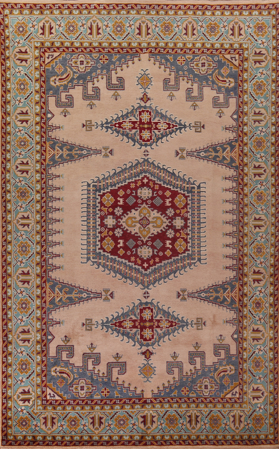 Handmade Geometric Viss Indian Large Rug 10x14