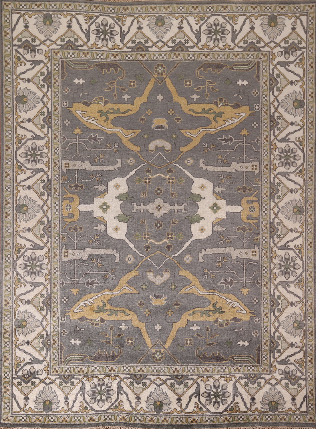 Handmade Gray Oushak Indian Area Rug 8x10