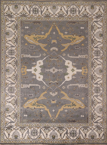 Handmade Gray Oushak Indian Area Rug 8x10