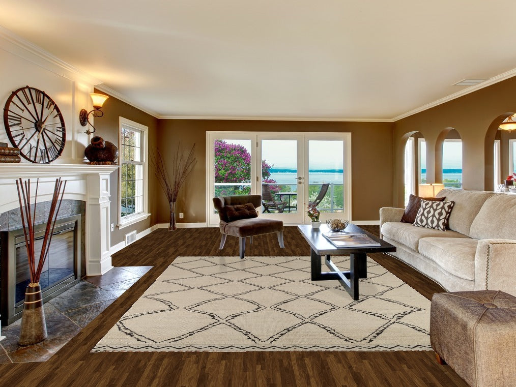 Trellis Wool Modern Moroccan Area Rug 8x11