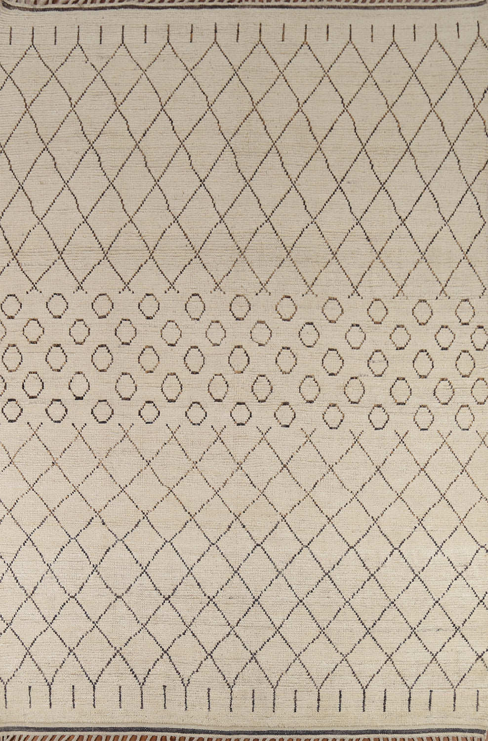 Ivory Trellis Wool Moroccan Oriental Area Rug 8x10