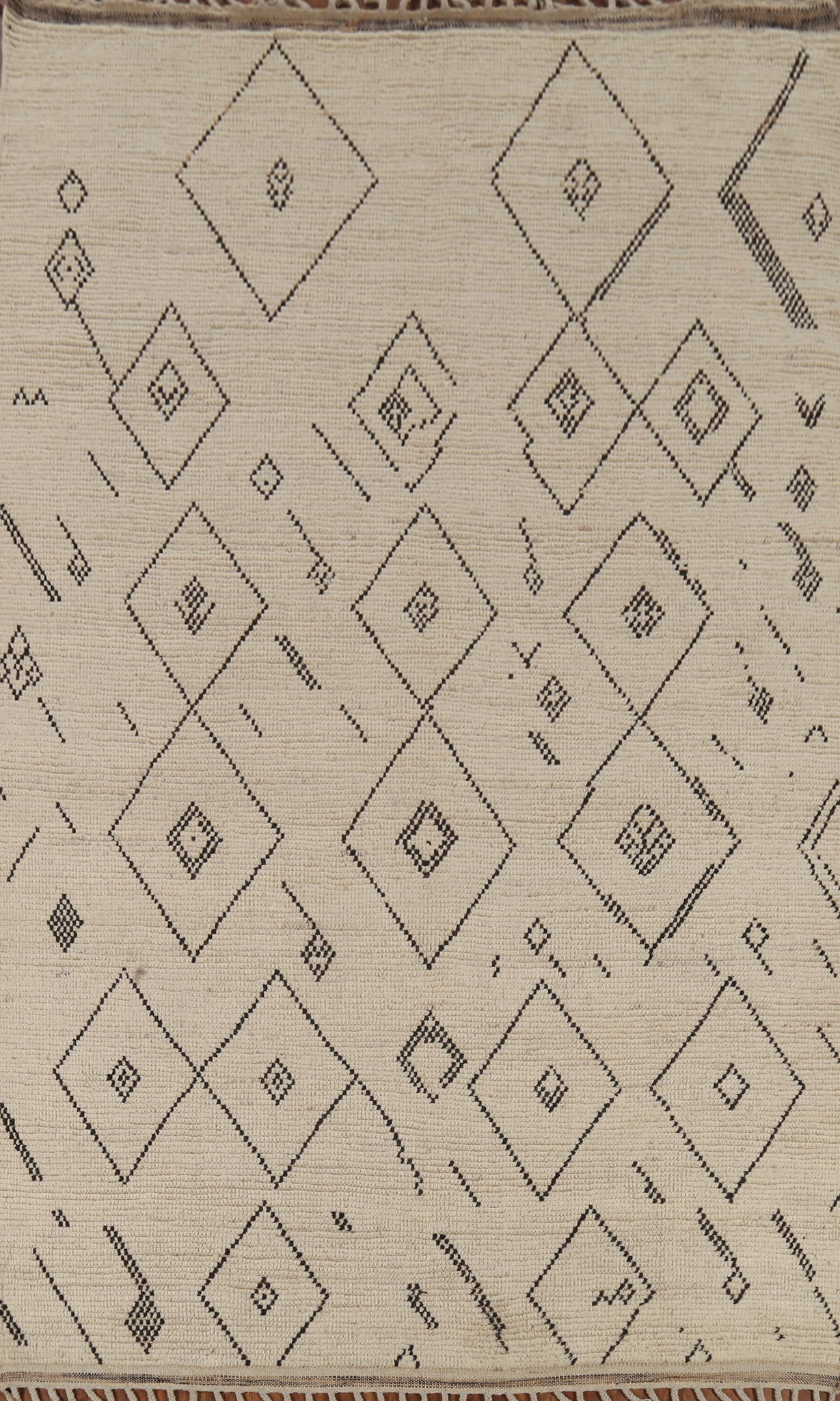 Geometric Ivory Moroccan Modern Area Rug 6x10