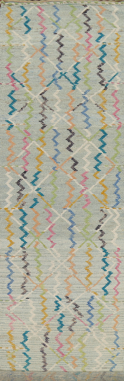 Handmade Wool Moroccan Modern Runner Rug 3x16