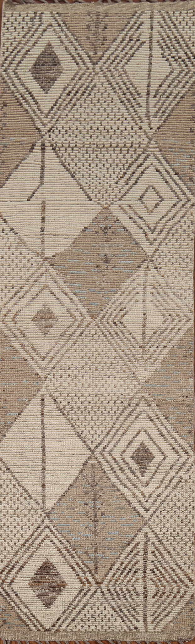 Geometric Wool Moroccan Oriental Runner Rug 3x13
