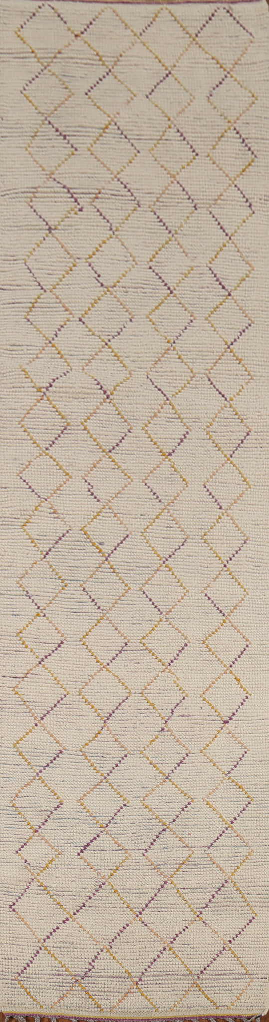 All-Over Trellis Moroccan Oriental Runner Rug 3x13