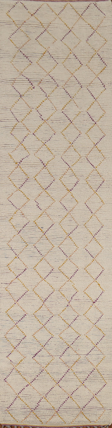 All-Over Trellis Moroccan Oriental Runner Rug 3x13