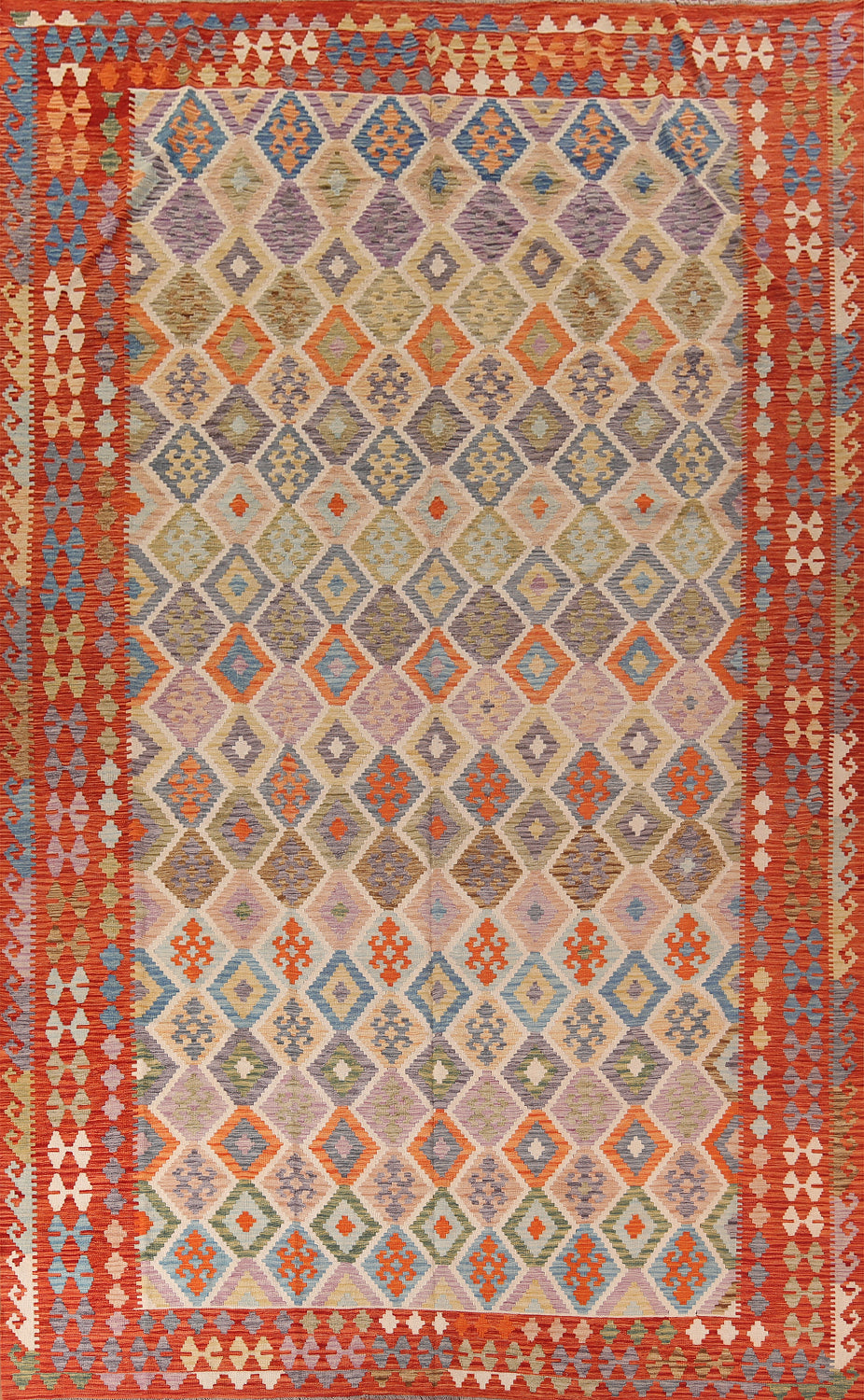 Multicolor Wool Kilim Oriental Large Rug 10x16