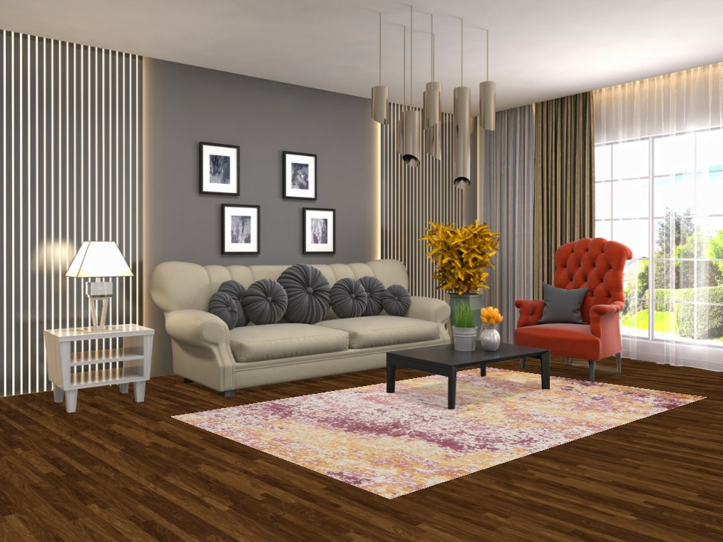 All-Over Colorful Abstract Modern Area Rug 5x8