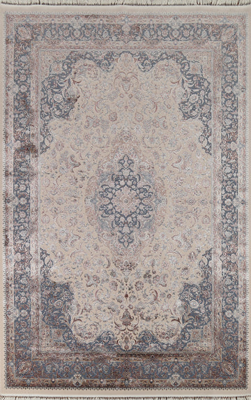 Traditional Floral Silk Qum Living Room Area Rug 6x9