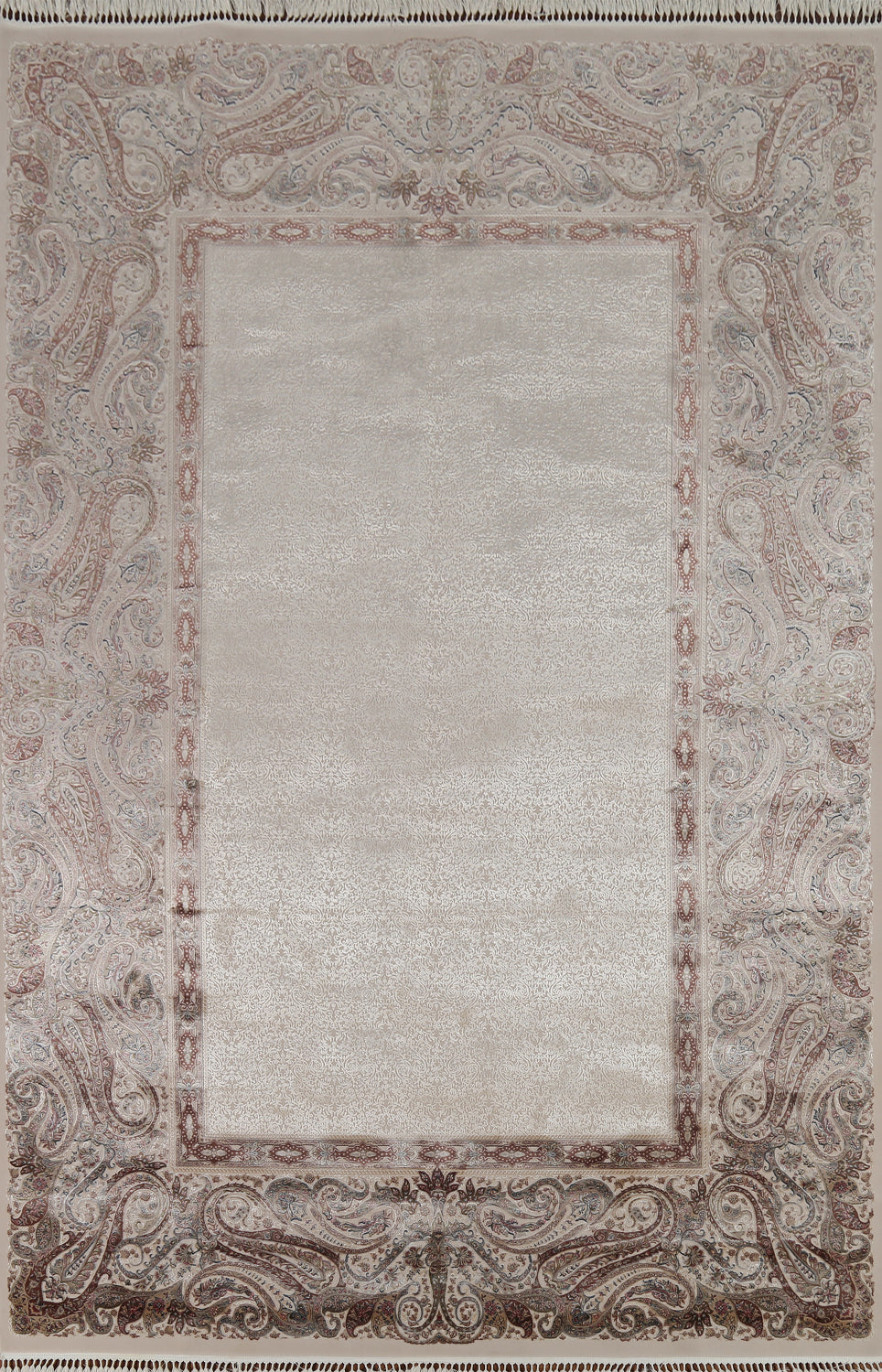 Traditional Floral Silk Qum Living Room Area Rug 6x9